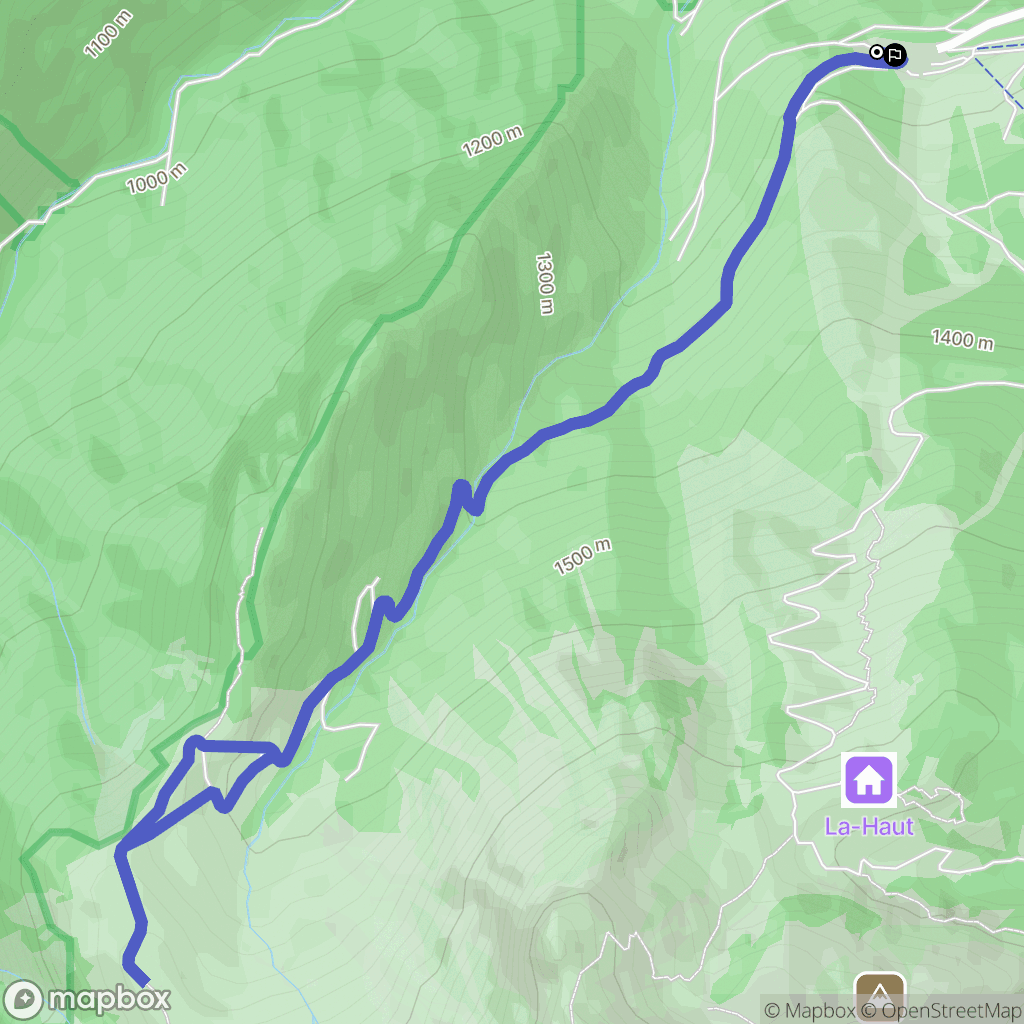 Faverges : carte du parcours de randonnée - France