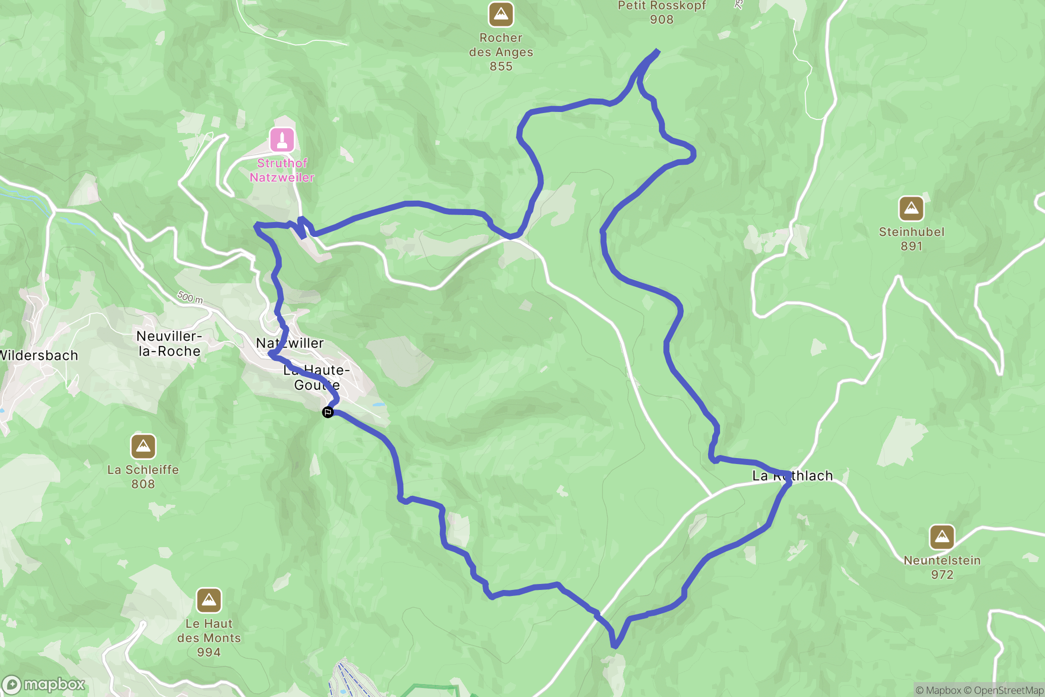 Neuviller-la-Roche : carte du parcours de randonnée - France