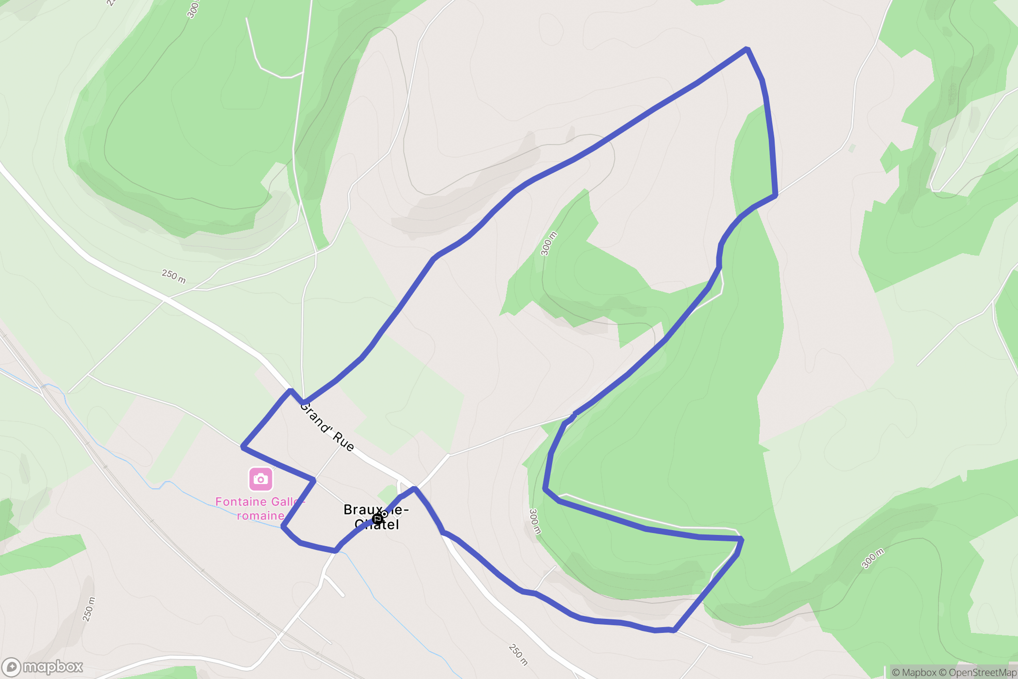 Braux-le-Châtel : carte du parcours de randonnée - France
