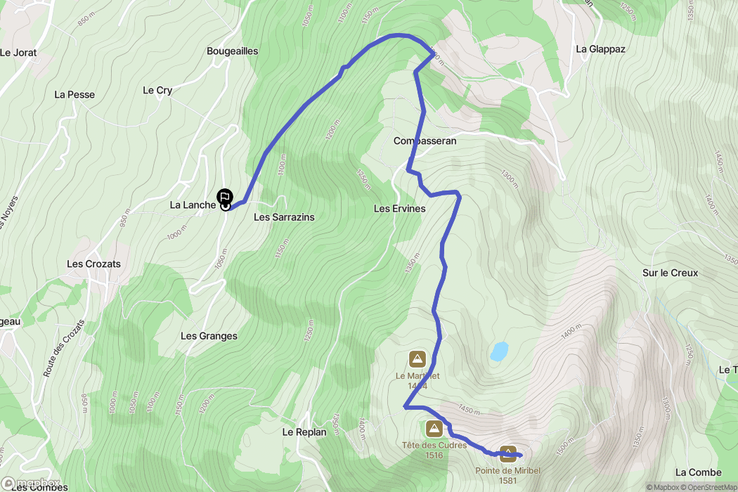 Villard : carte du parcours de randonnée - France