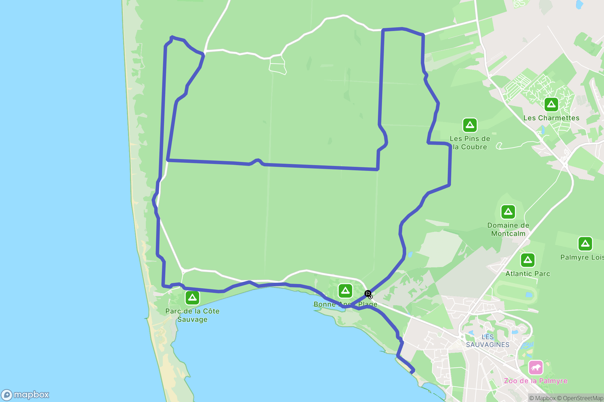 La Palmyre : carte du parcours de randonnée - France