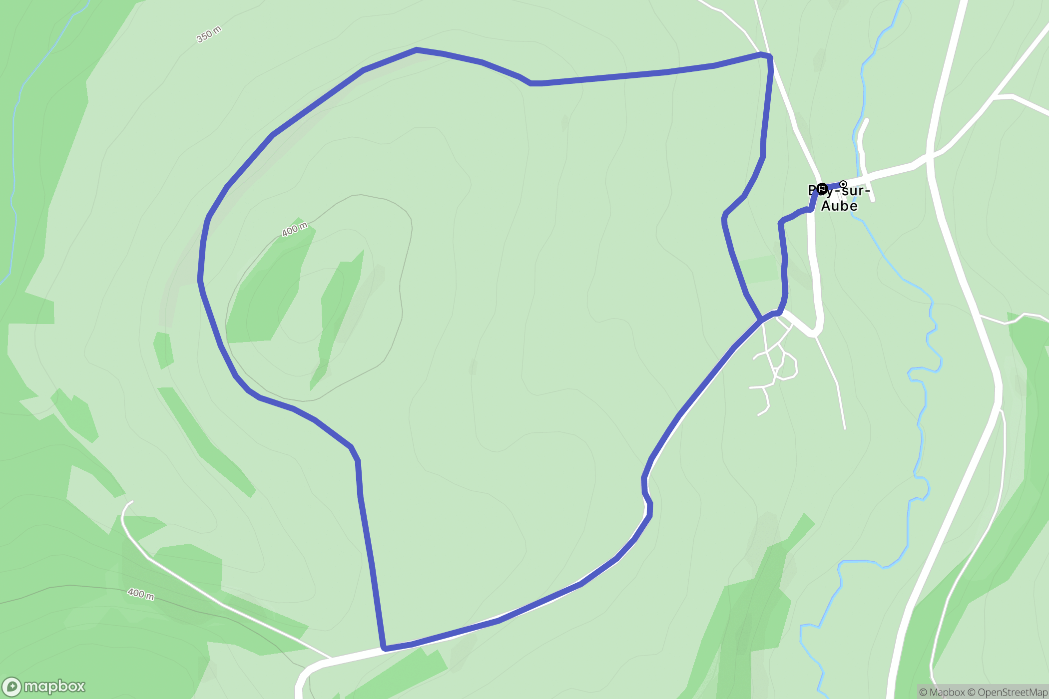 Bay-sur-Aube : carte du parcours de randonnée - France