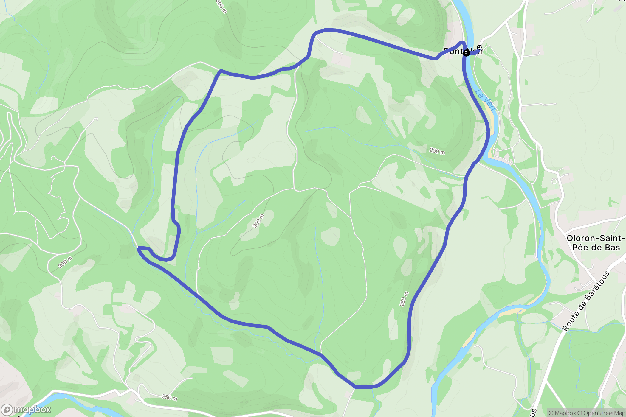 Oloron-Sainte-Marie : carte du parcours de randonnée - France