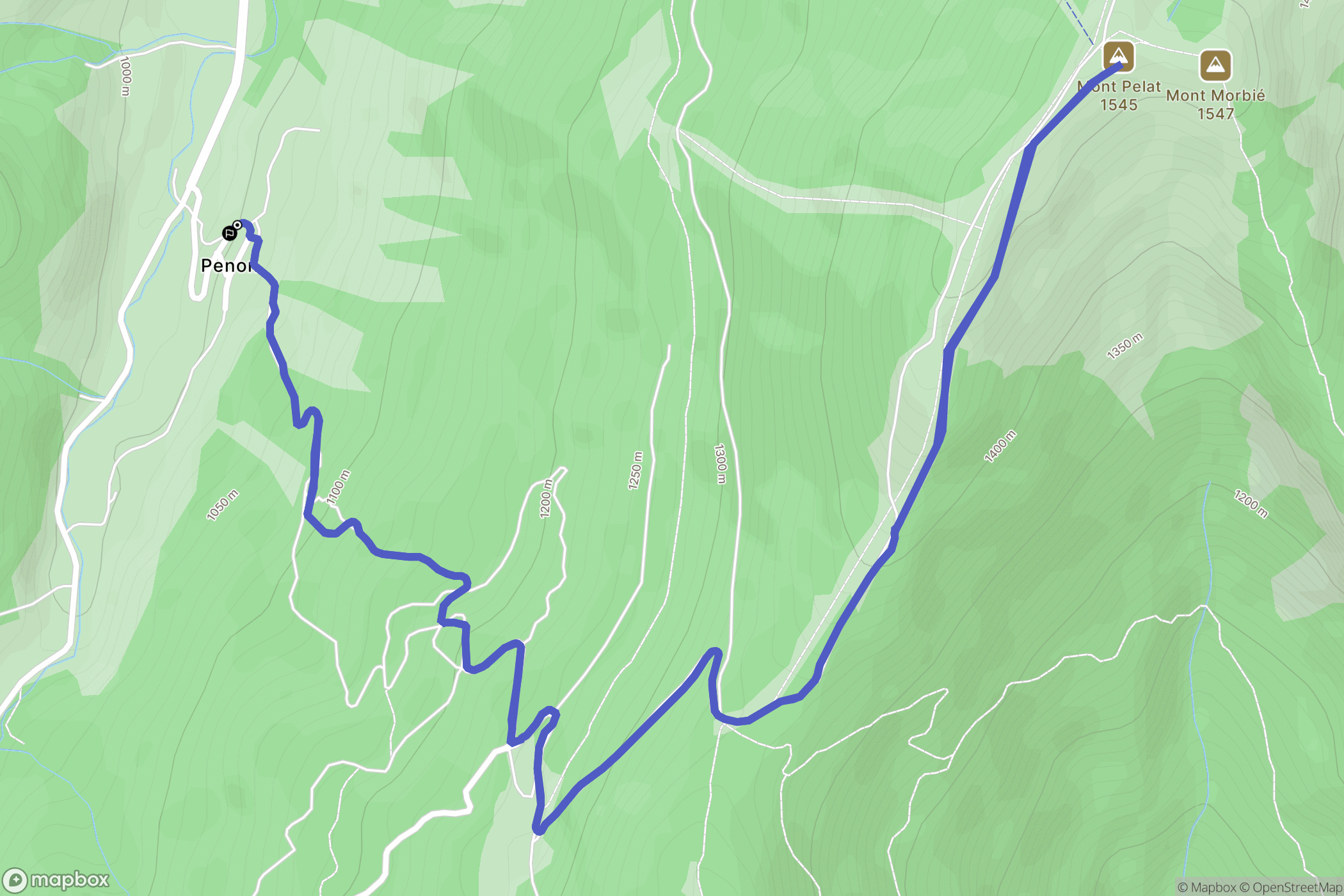 Aillon-le-Jeune : carte du parcours de randonnée - France