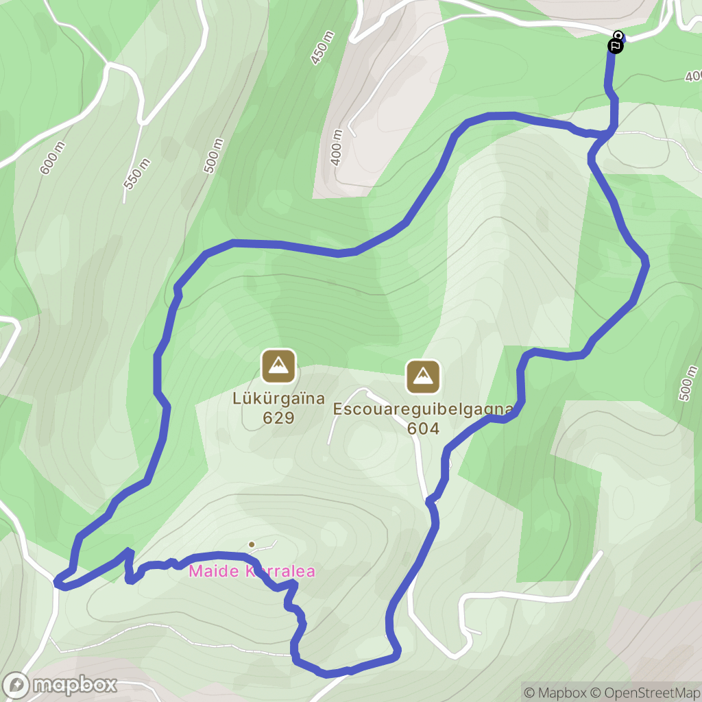 Camou-Cihigue : carte du parcours de randonnée - France