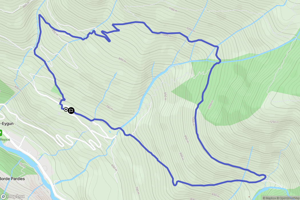 Cette-Eygun : carte du parcours de randonnée - France