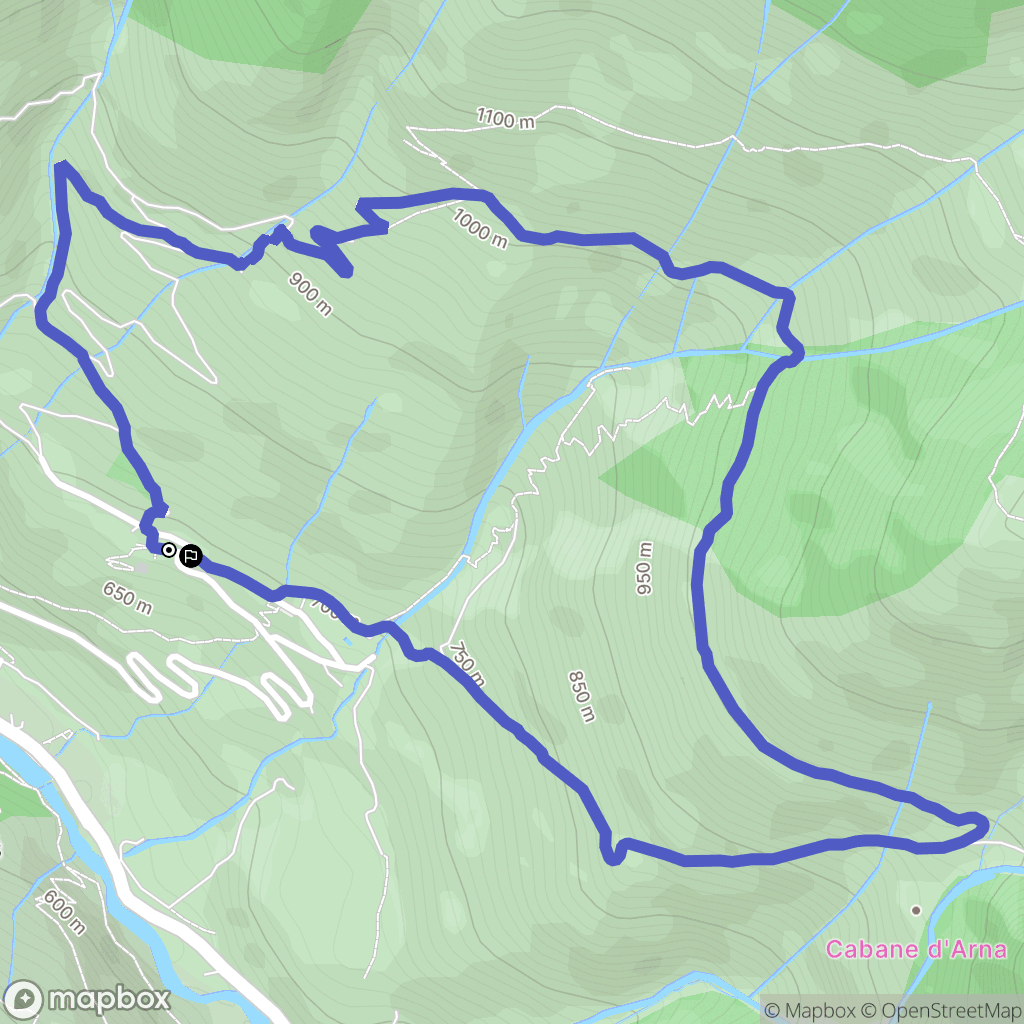 Cette-Eygun : carte du parcours de randonnée - France