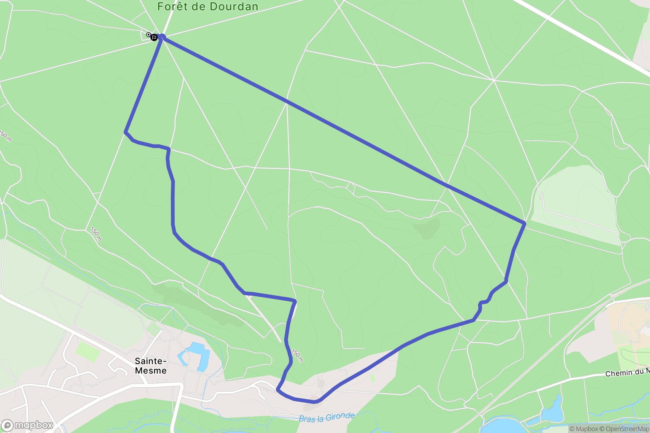 Dourdan : carte du parcours de randonnée - France