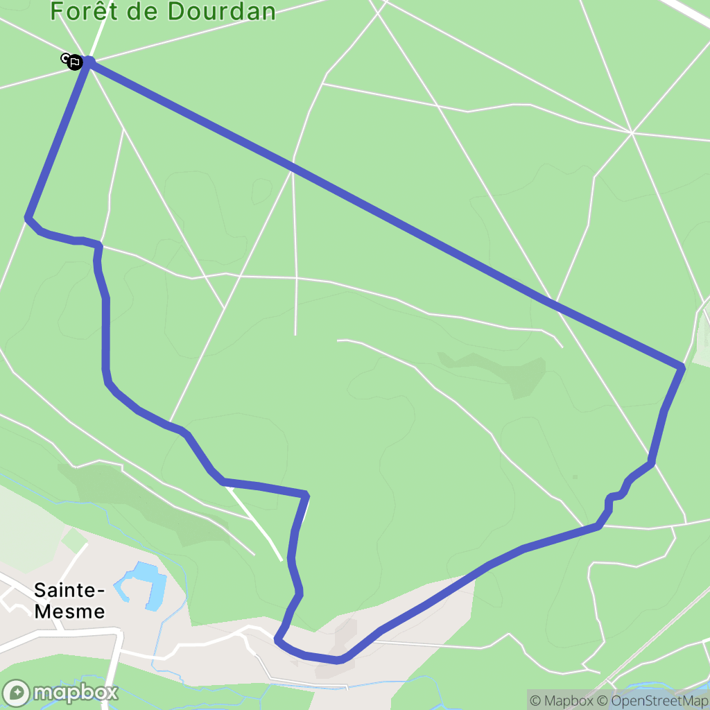 Dourdan : carte du parcours de randonnée - France