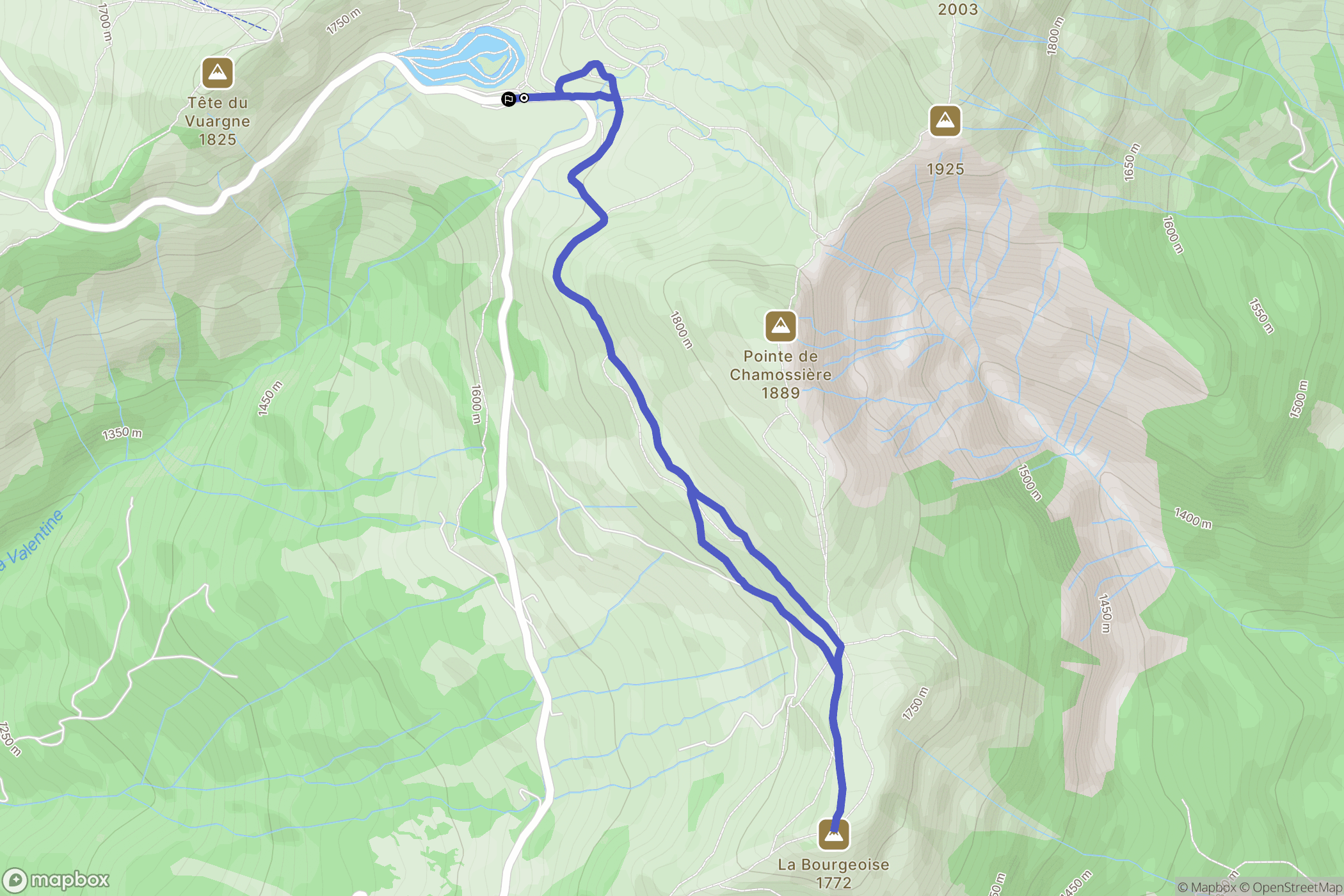 Verchaix : carte du parcours de randonnée - France