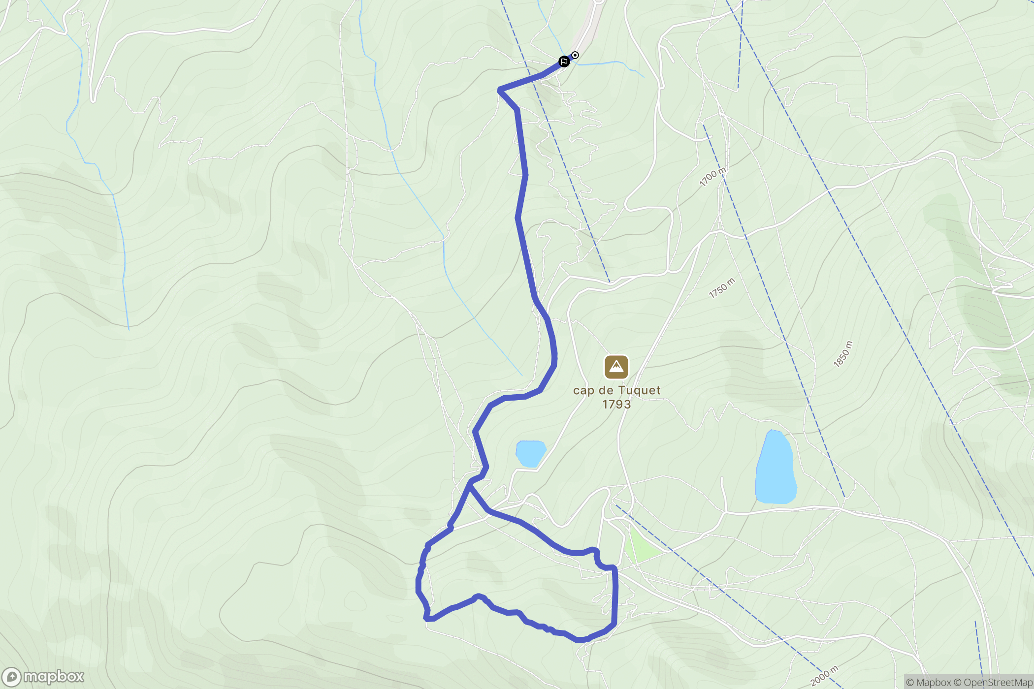 Peyragudes : carte du parcours de randonnée - France