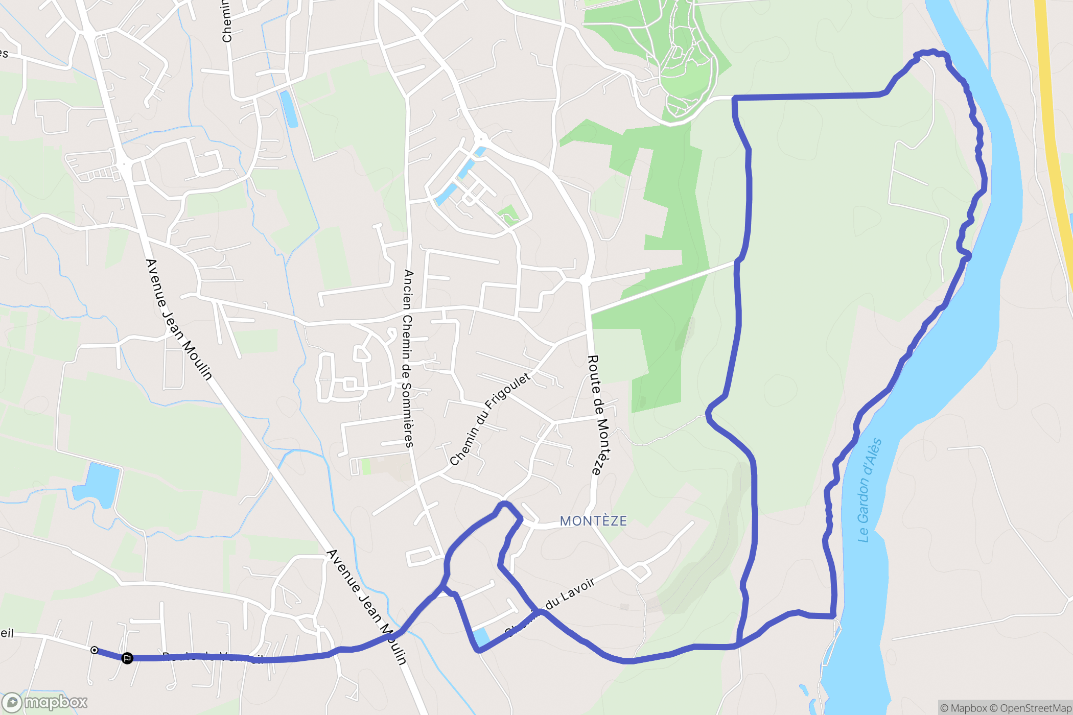 Saint-Christol-lès-Alès : carte du parcours de randonnée - France