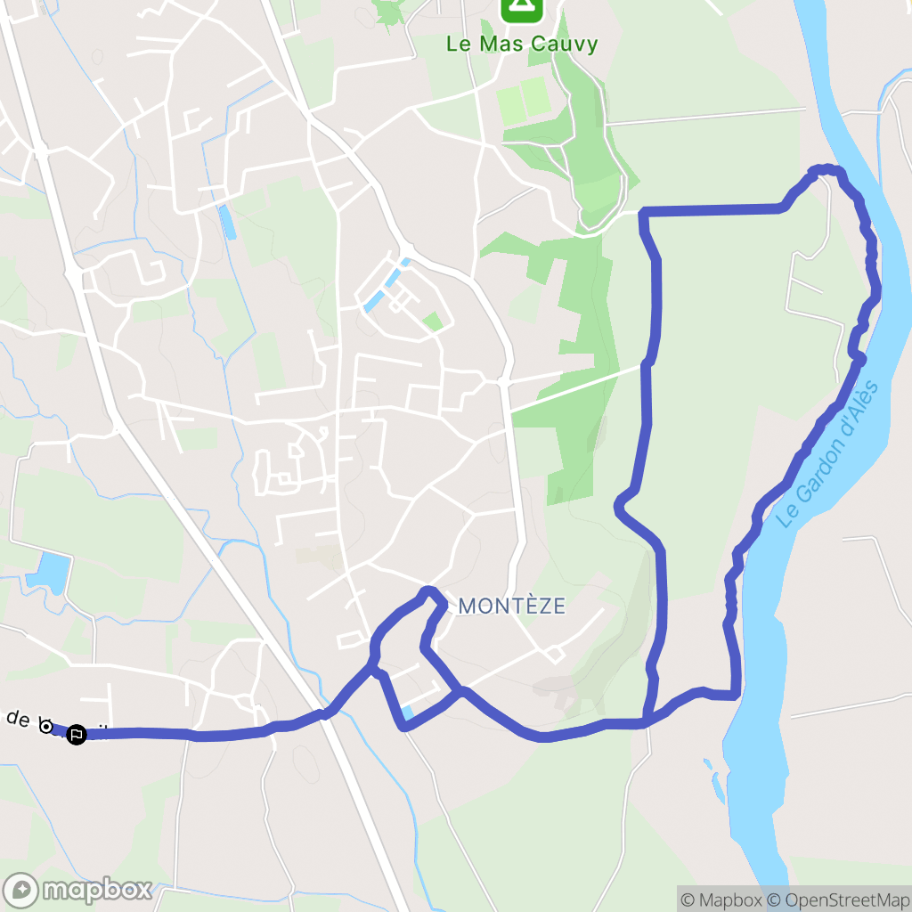 Saint-Christol-lès-Alès : carte du parcours de randonnée - France