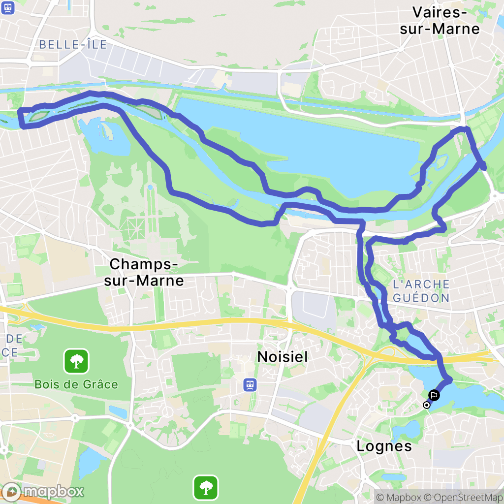 Lognes : carte du parcours de randonnée - France