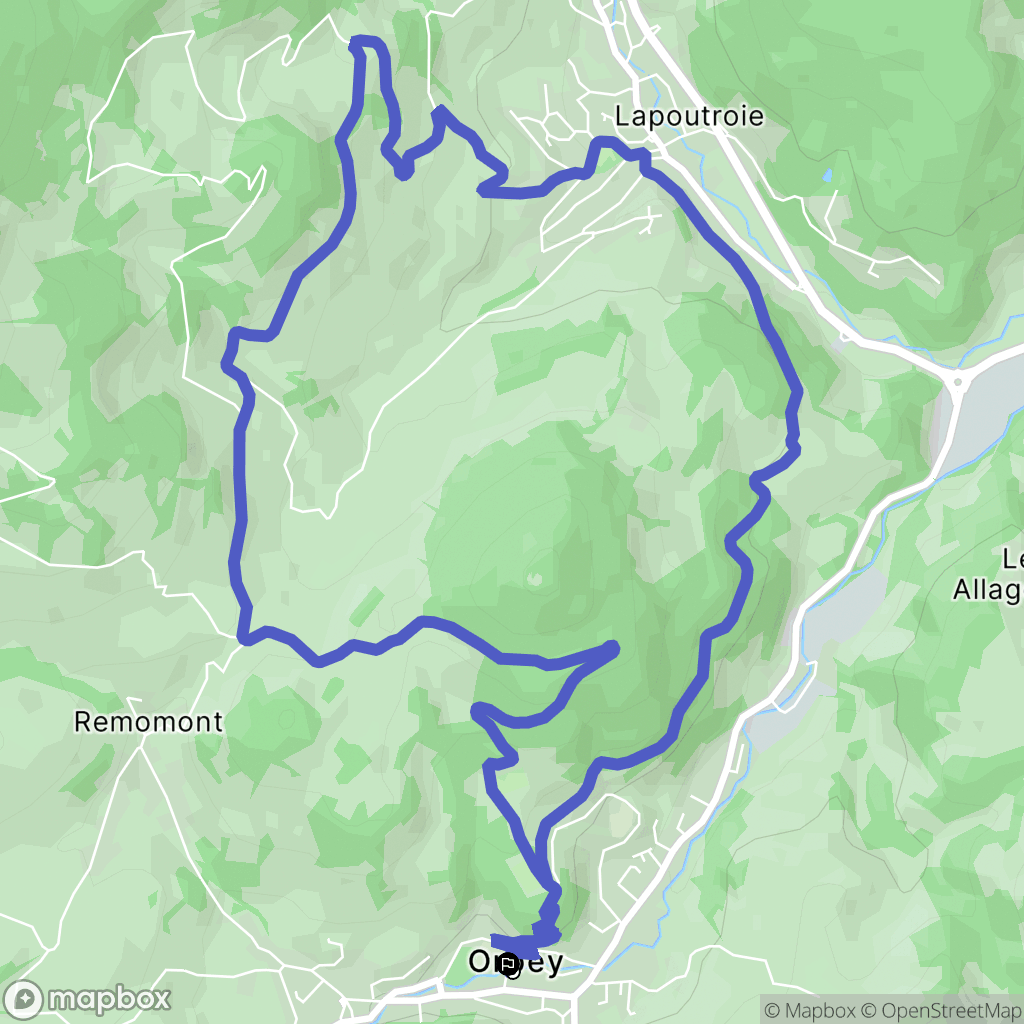 Orbey : carte du parcours de randonnée - France