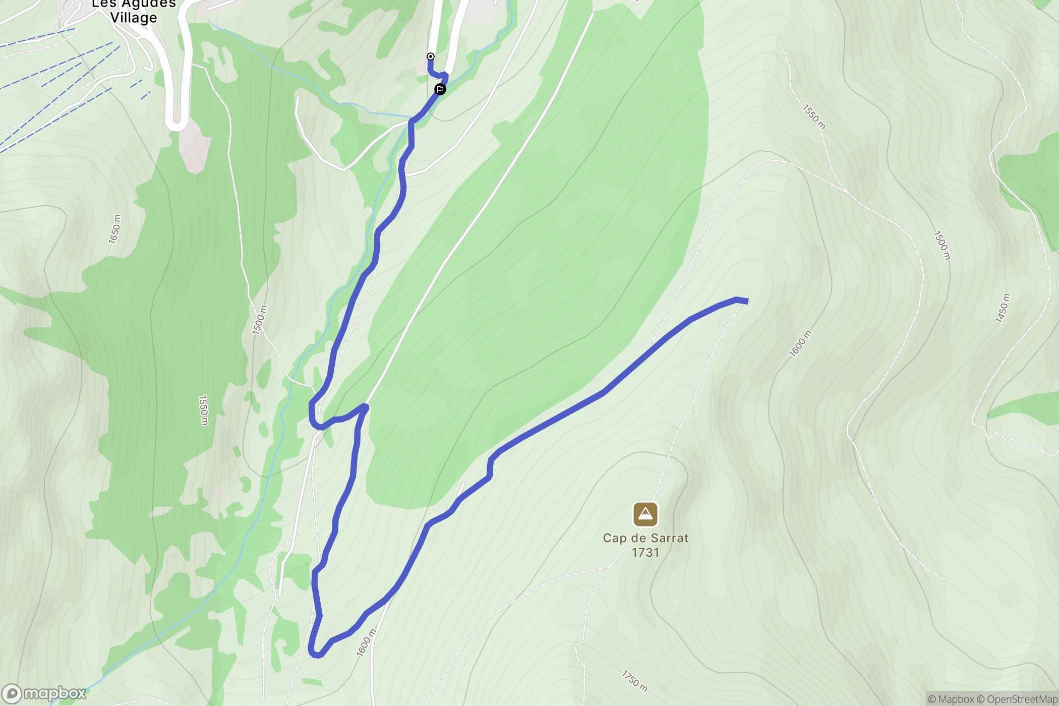 Gouaux-de-Larboust : carte du parcours de randonnée - France