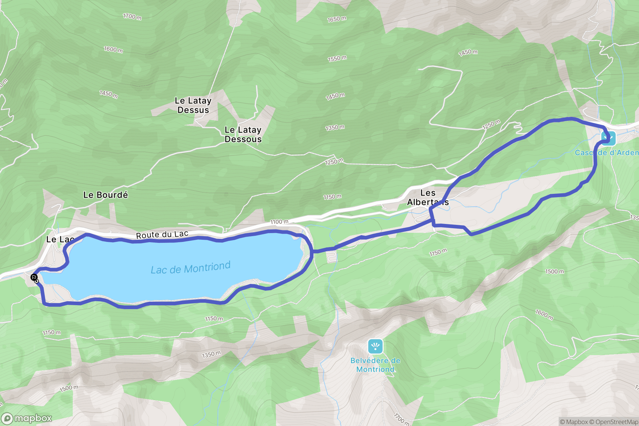 Montriond : carte du parcours de randonnée - France
