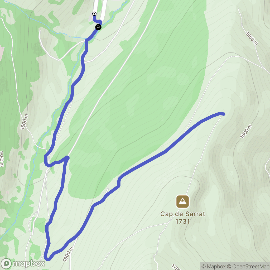 Gouaux-de-Larboust : carte du parcours de randonnée - France