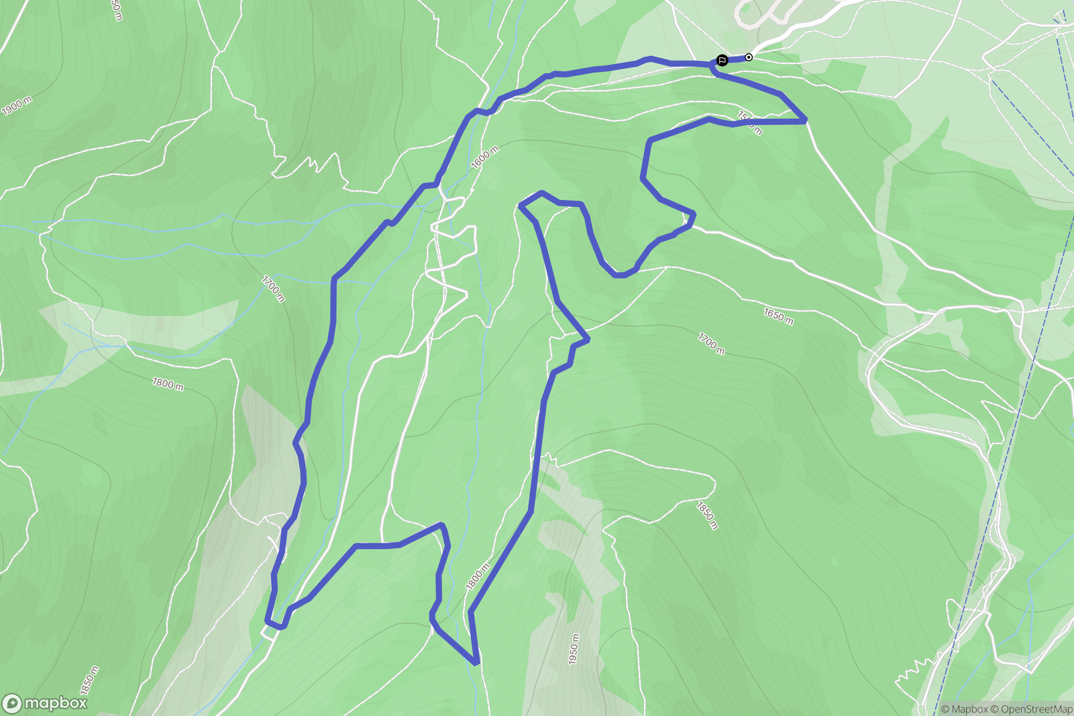 Le Monêtier-les-Bains : carte du parcours de randonnée - France