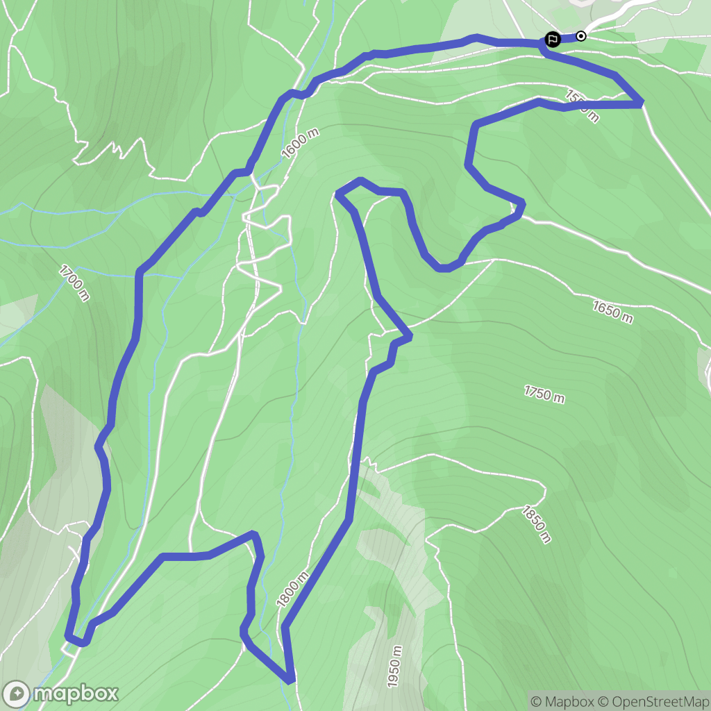 Le Monêtier-les-Bains : carte du parcours de randonnée - France
