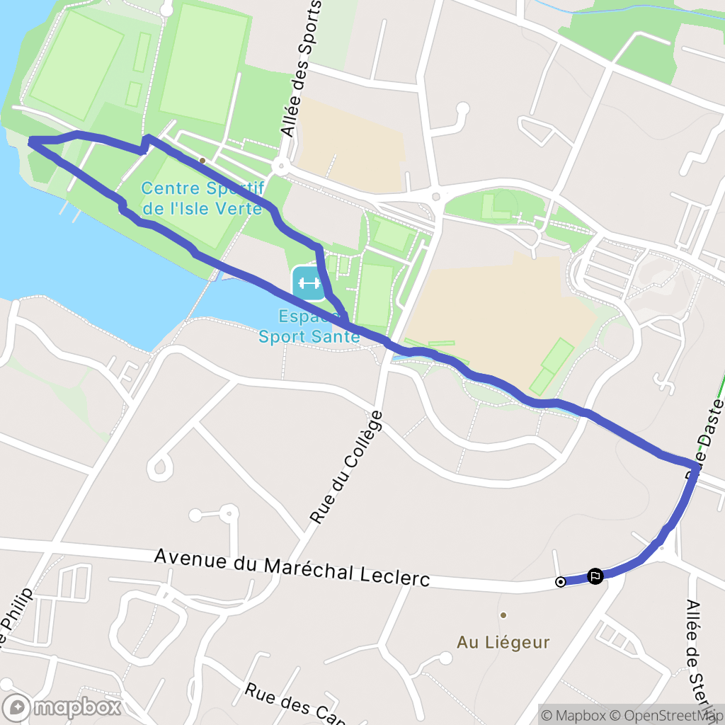 Soustons : carte du parcours de randonnée - France