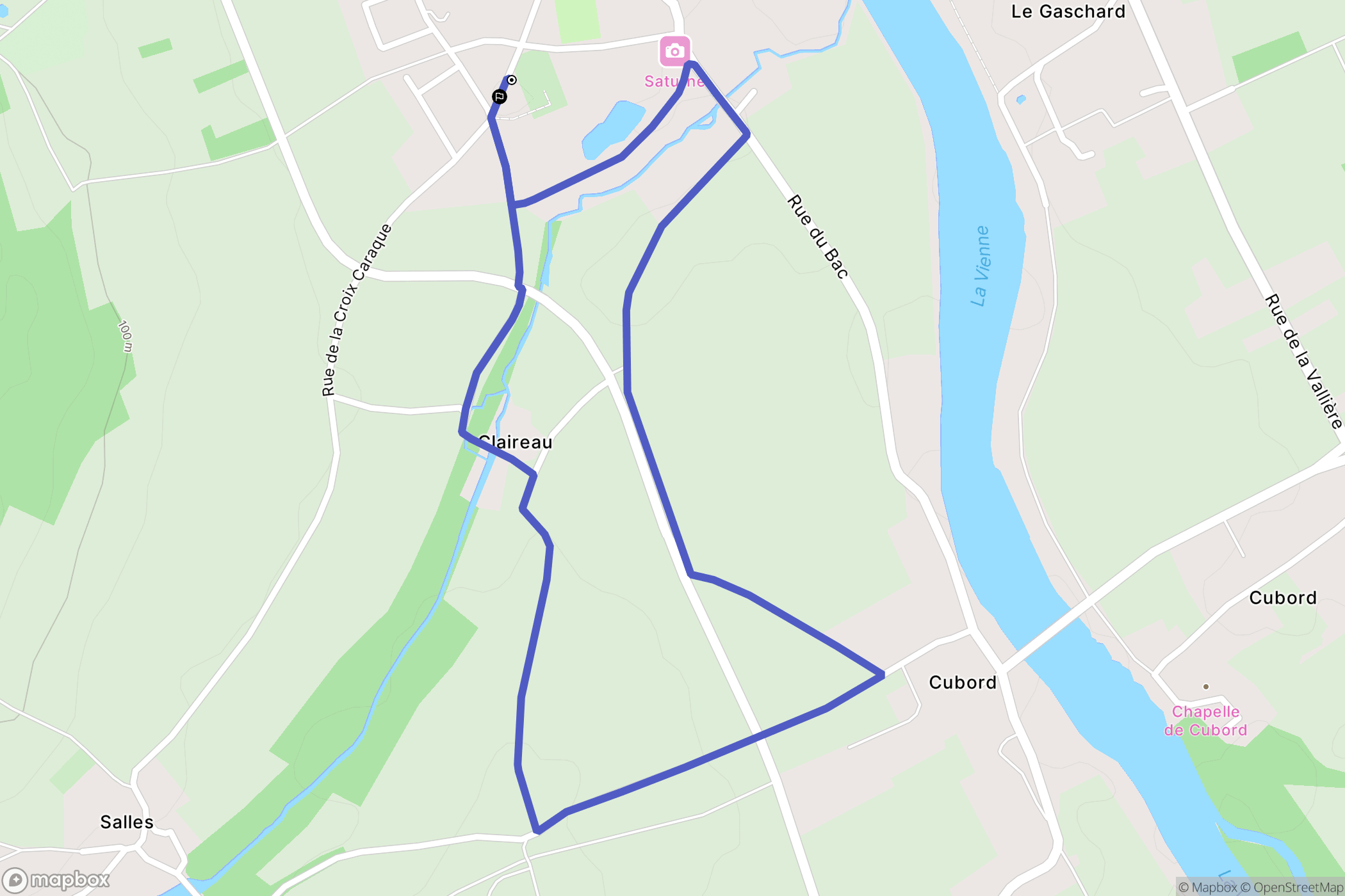 Valdivienne : carte du parcours de randonnée - France