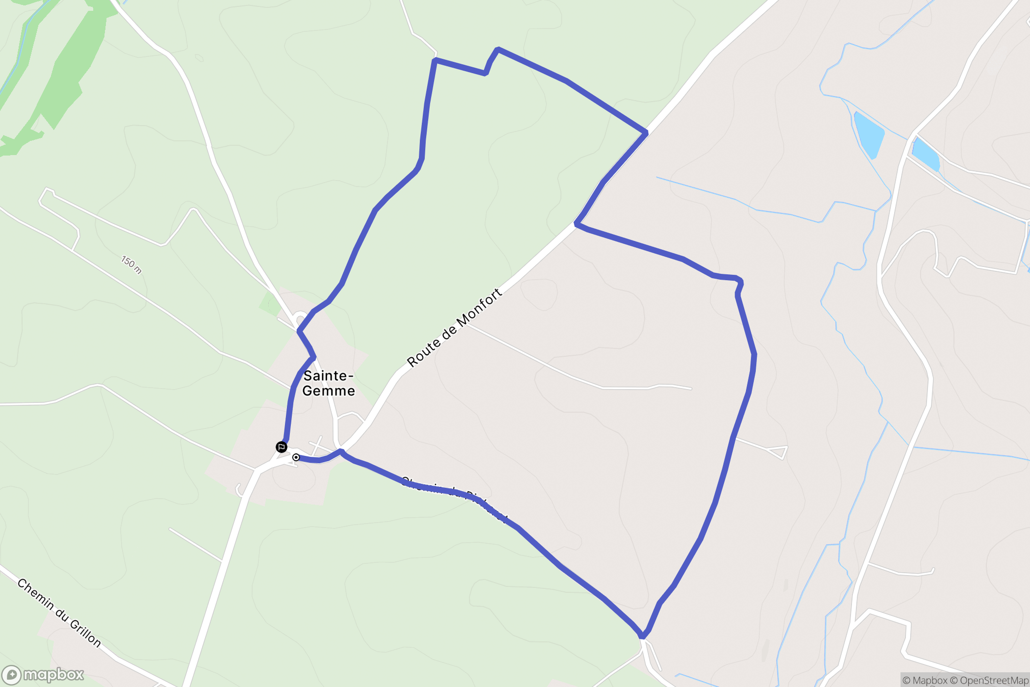 Sainte-Gemme : carte du parcours de randonnée - France