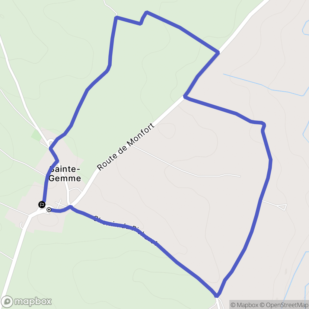 Sainte-Gemme : carte du parcours de randonnée - France