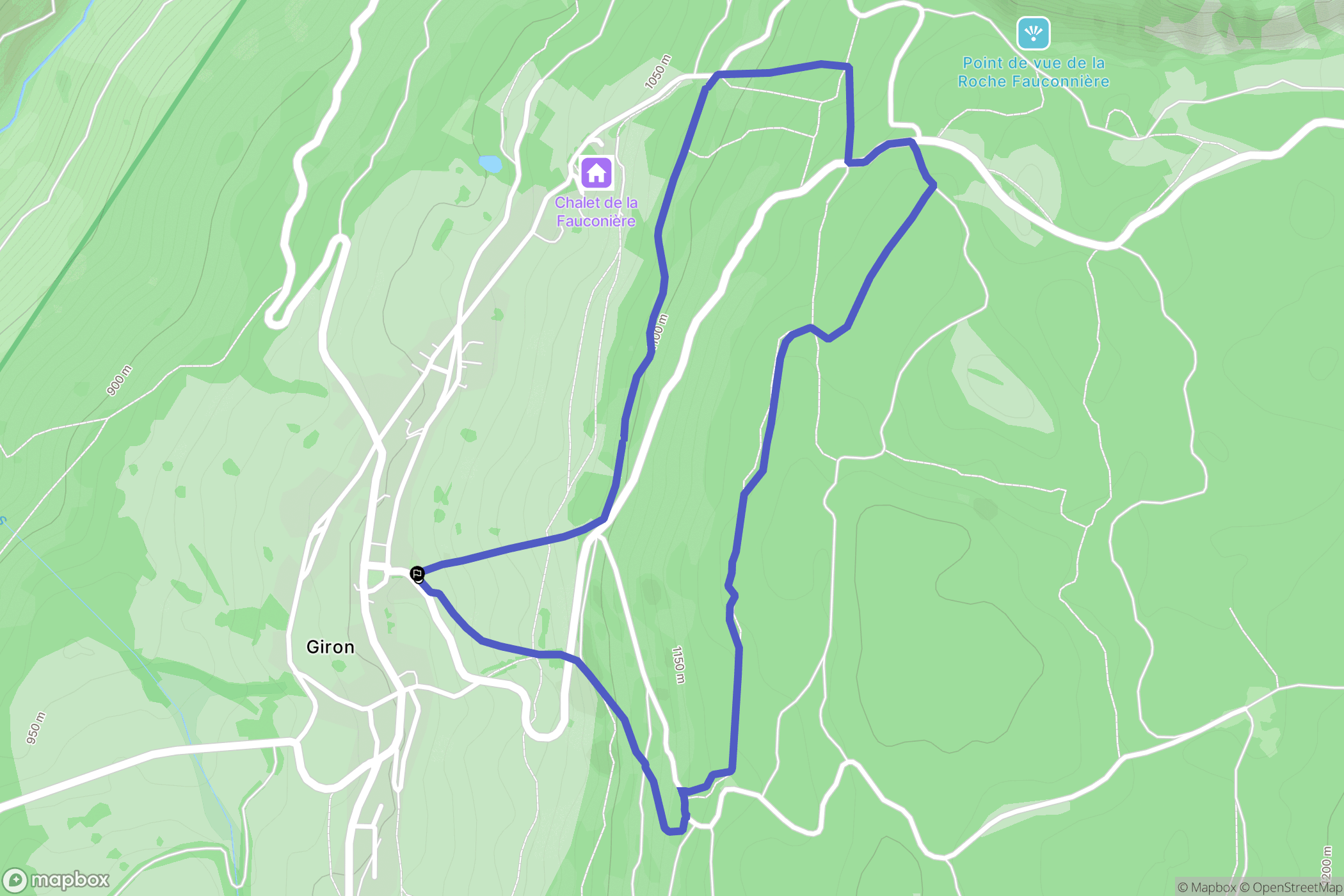 Giron : carte du parcours de randonnée - France