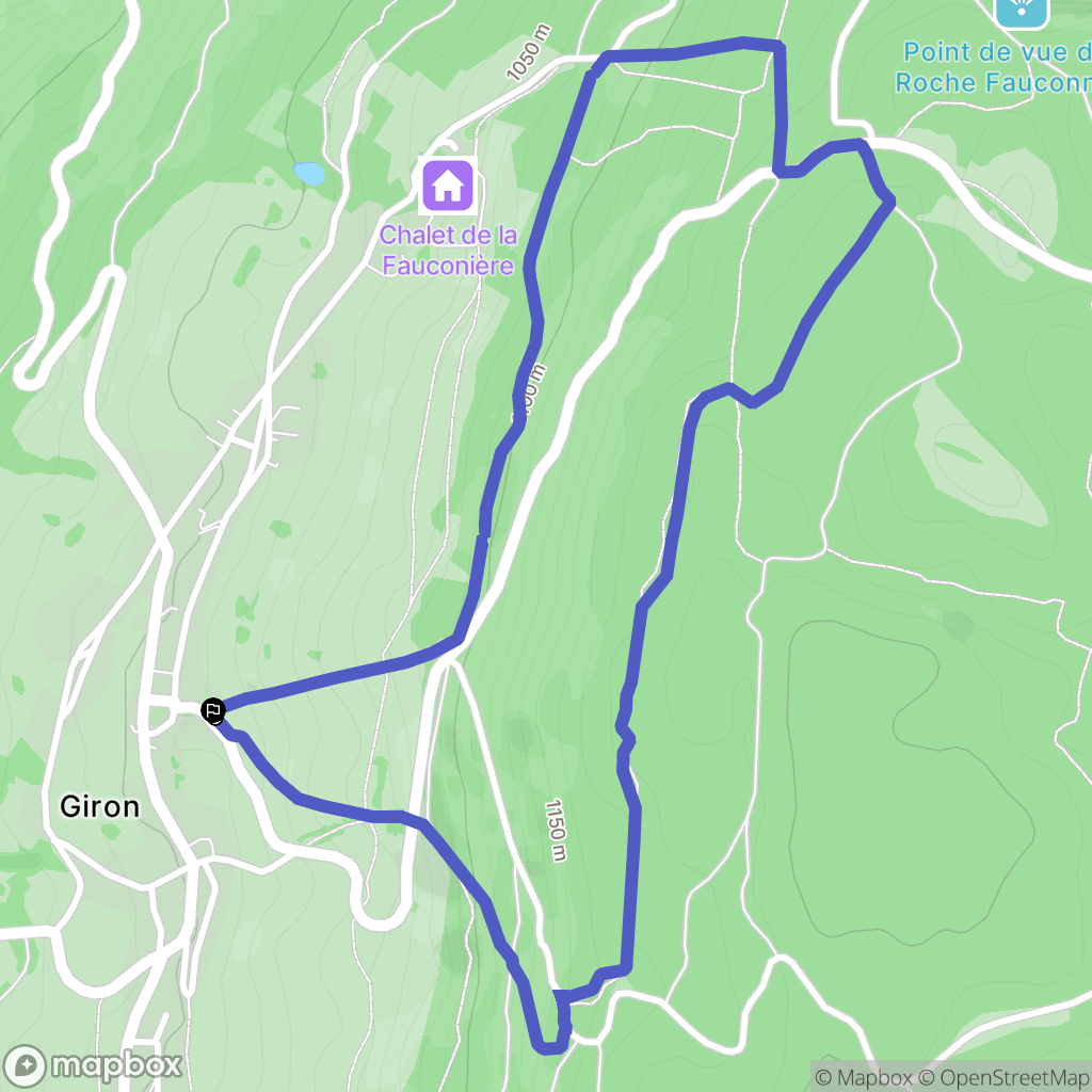 Giron : carte du parcours de randonnée - France