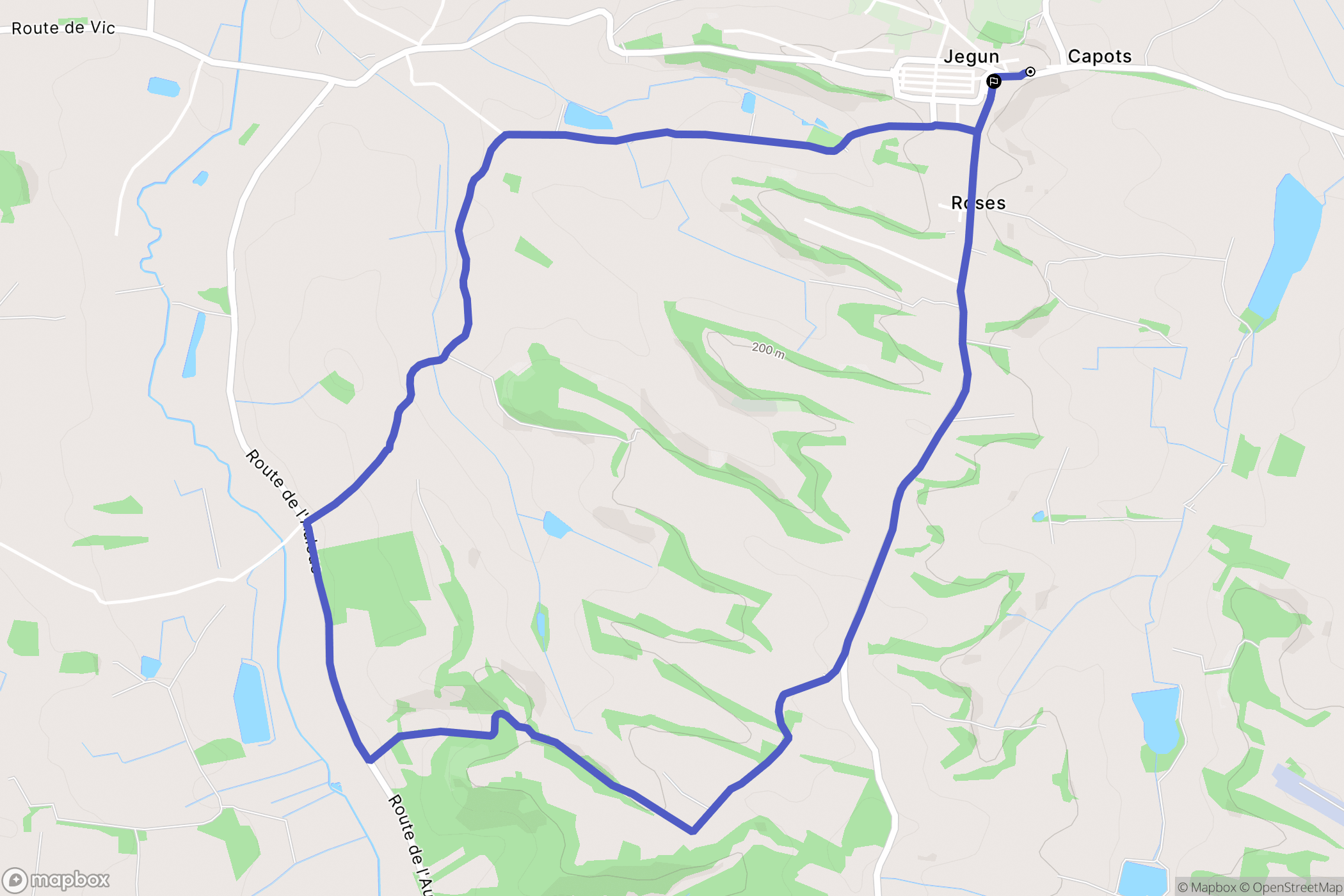 Jegun : carte du parcours de randonnée - France