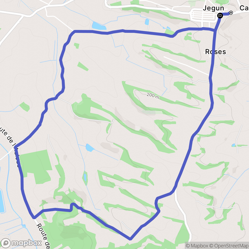 Jegun : carte du parcours de randonnée - France