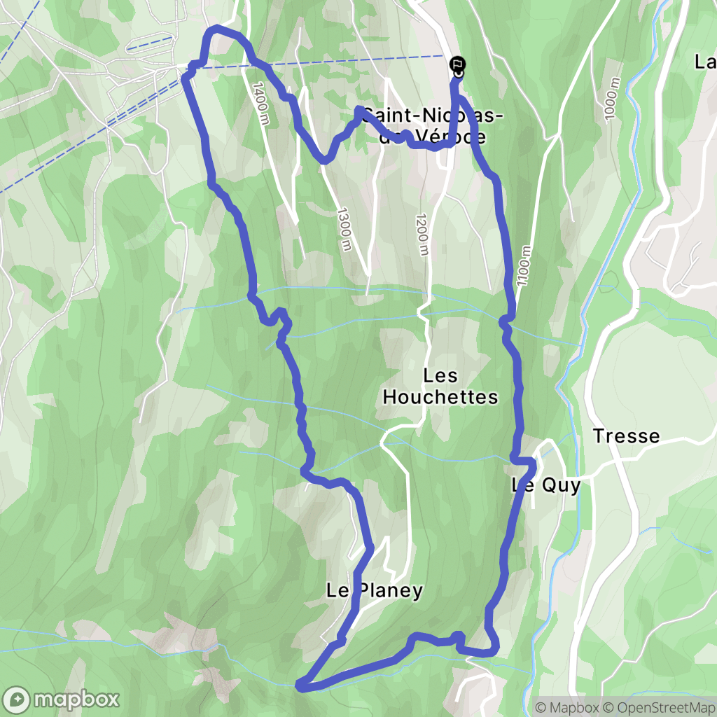 Saint-Nicolas-de-Véroce : carte du parcours de randonnée - France
