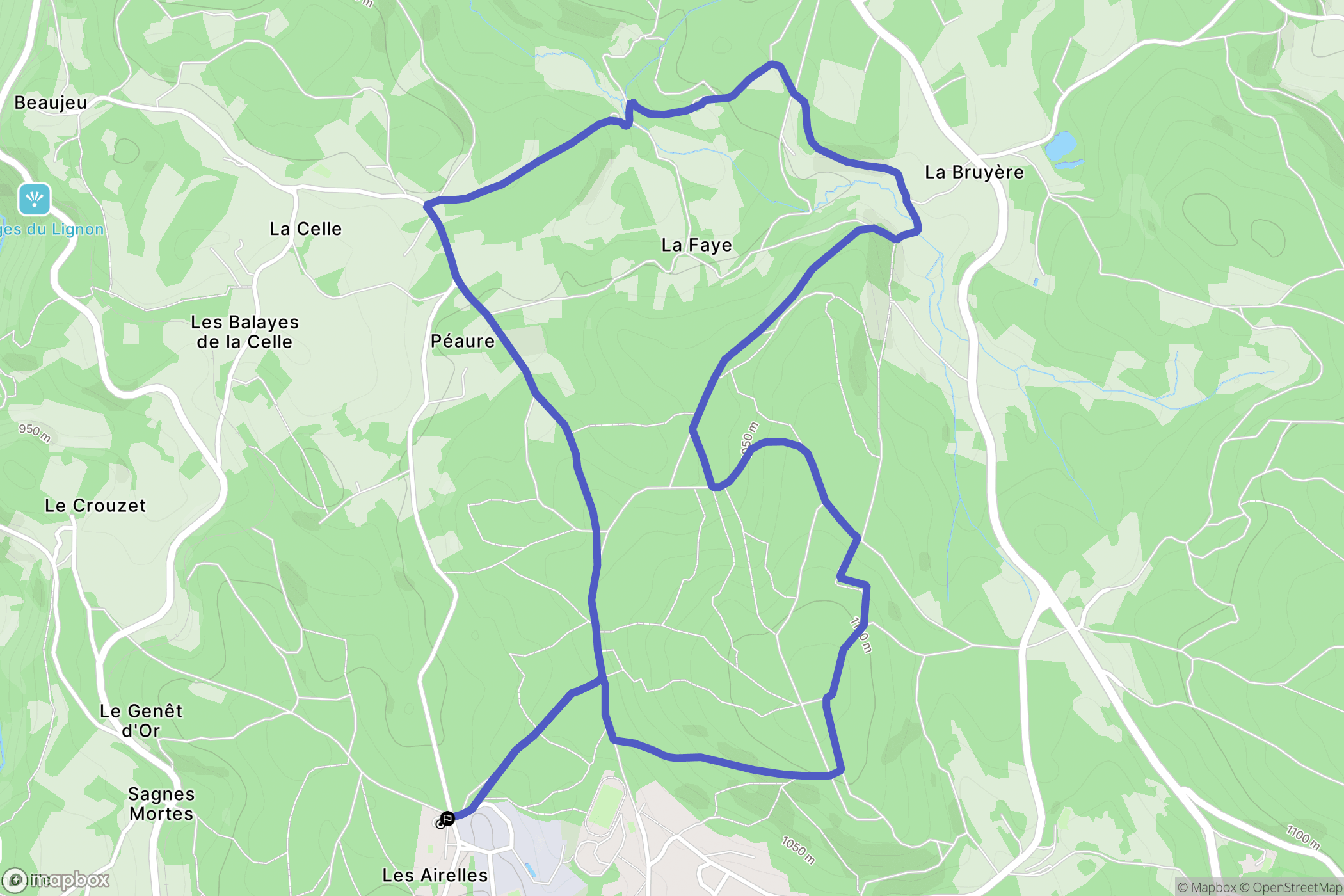 Le Chambon-sur-Lignon : carte du parcours de randonnée - France