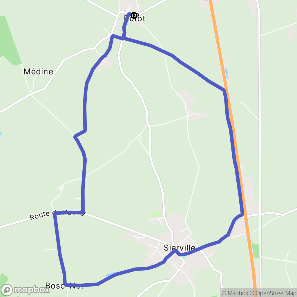Butot : carte du parcours de randonnée - France