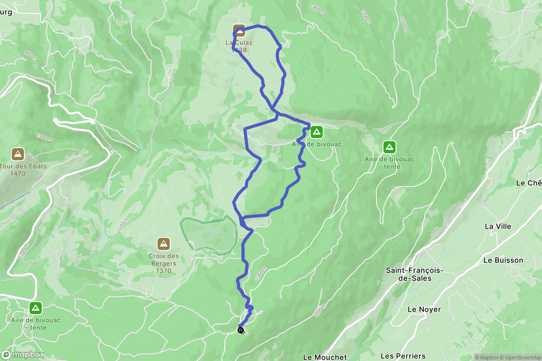 Saint-François-de-Sales : carte du parcours de randonnée - France