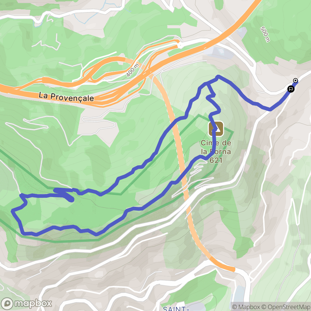 La Turbie : carte du parcours de randonnée - France