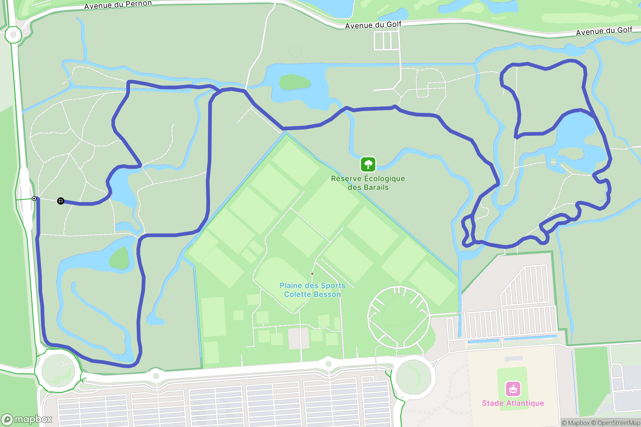 Bordeaux : carte du parcours de randonnée - France