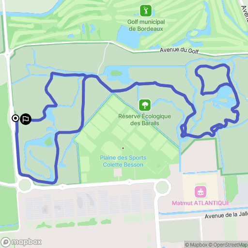 Bordeaux : carte du parcours de randonnée - France