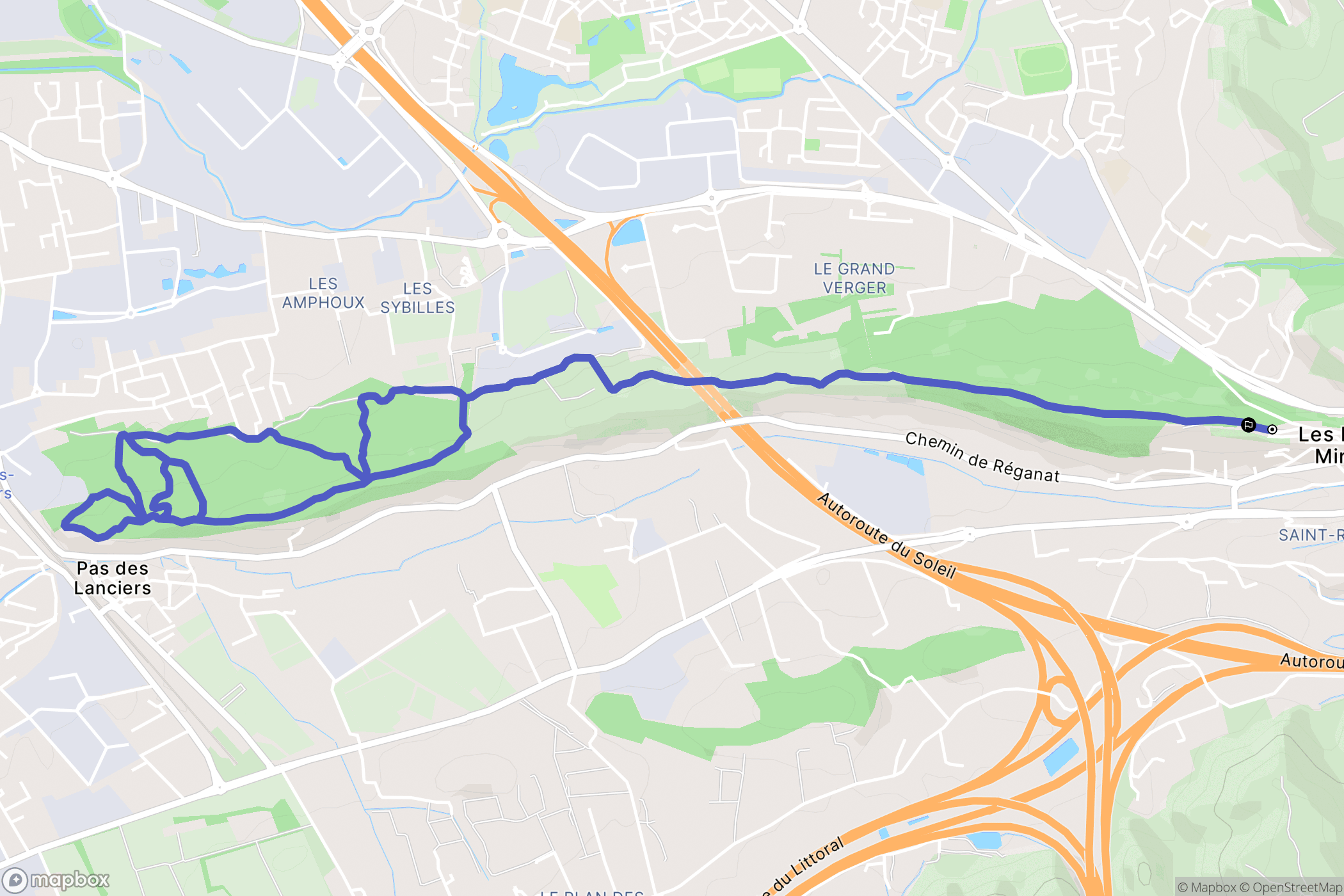 Les Pennes-Mirabeau : carte du parcours de randonnée - France