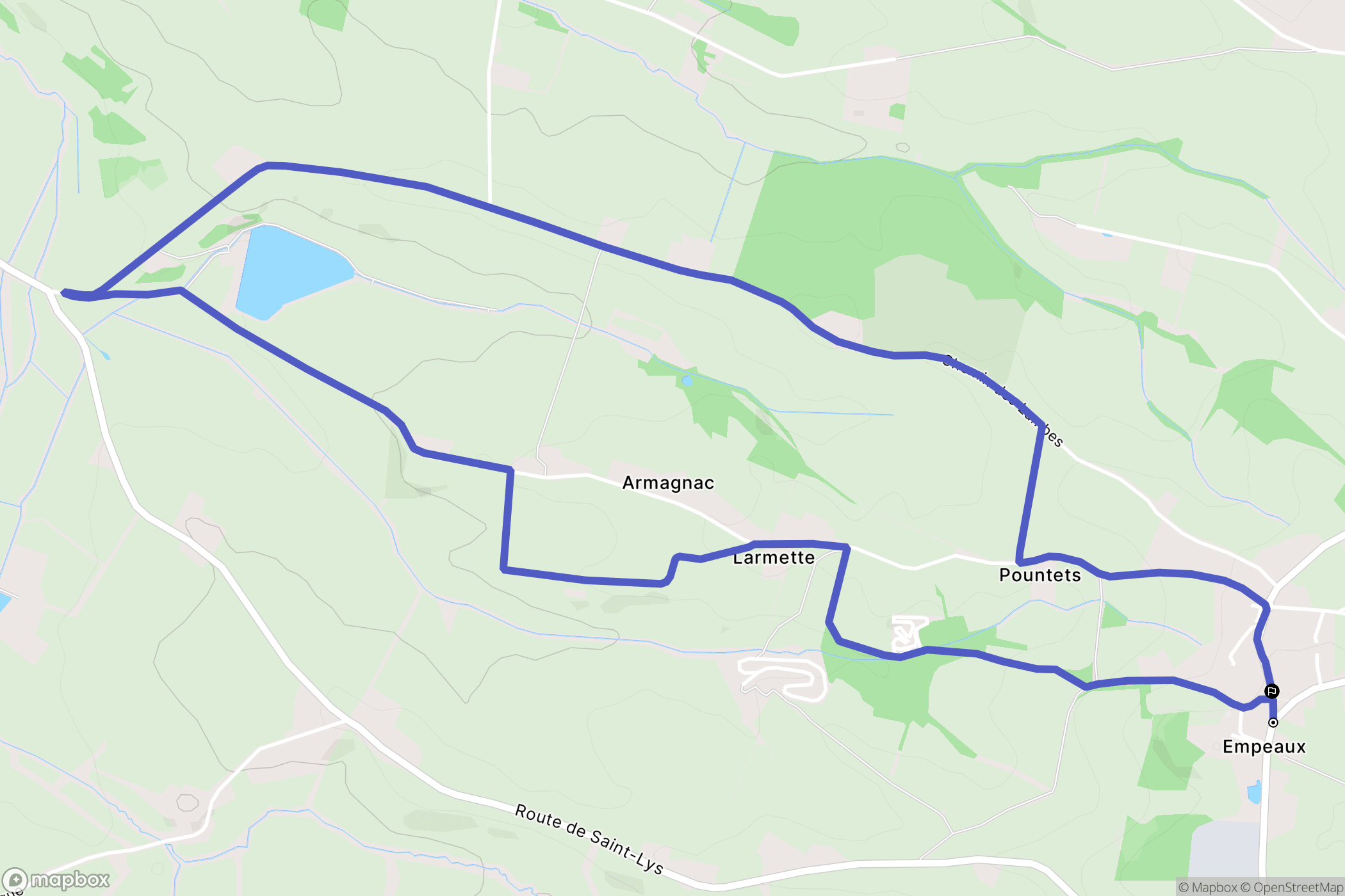 Empeaux : carte du parcours de randonnée - France