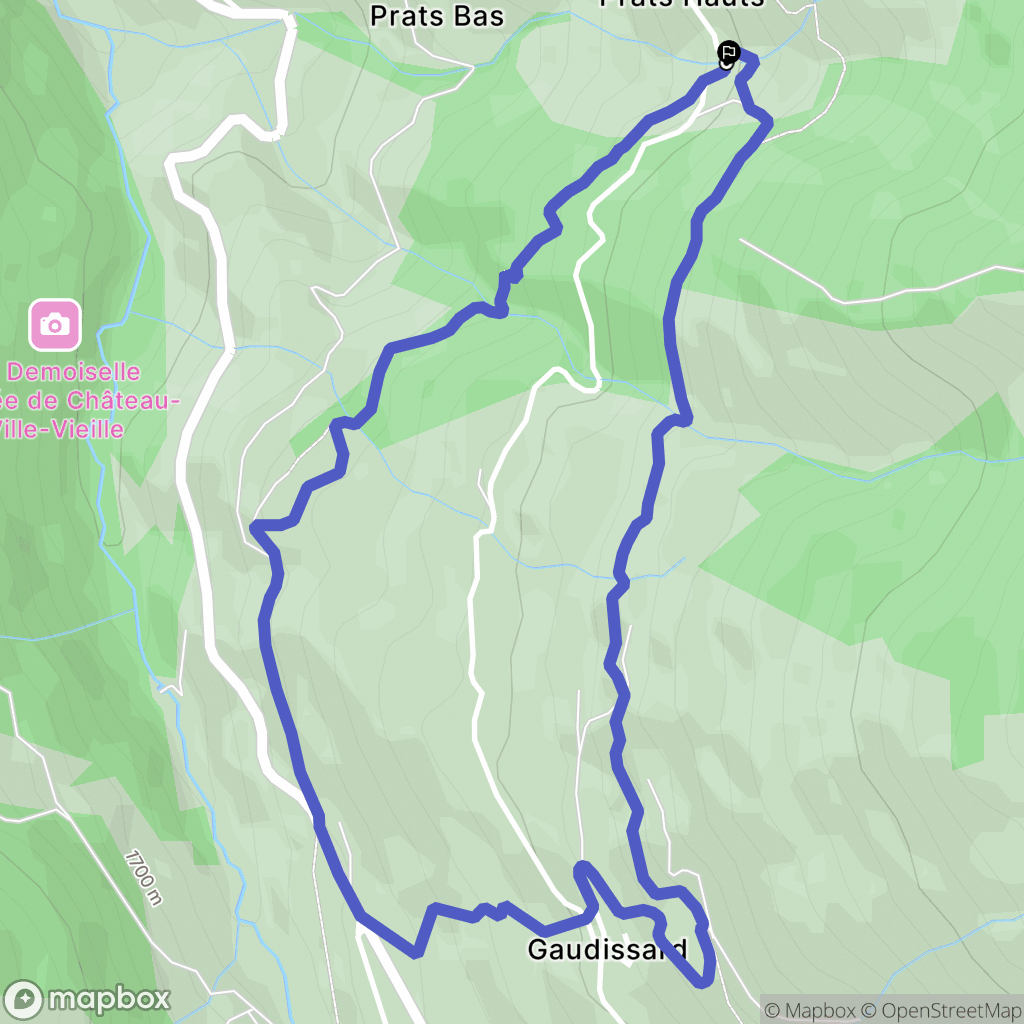 Château-Ville-Vieille : carte du parcours de randonnée - France