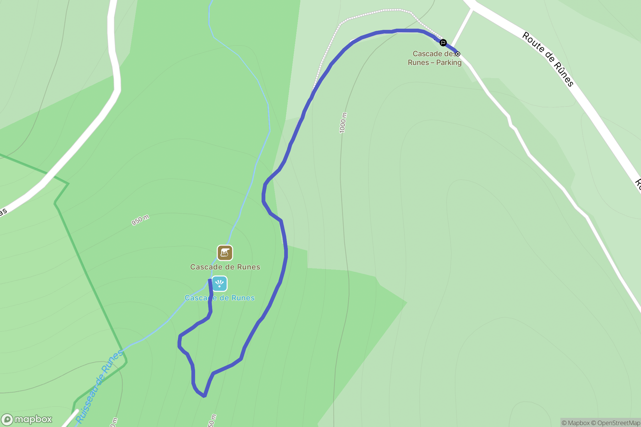 Pont-de-Montvert-Sud-Mont-Lozère : carte du parcours de randonnée - France