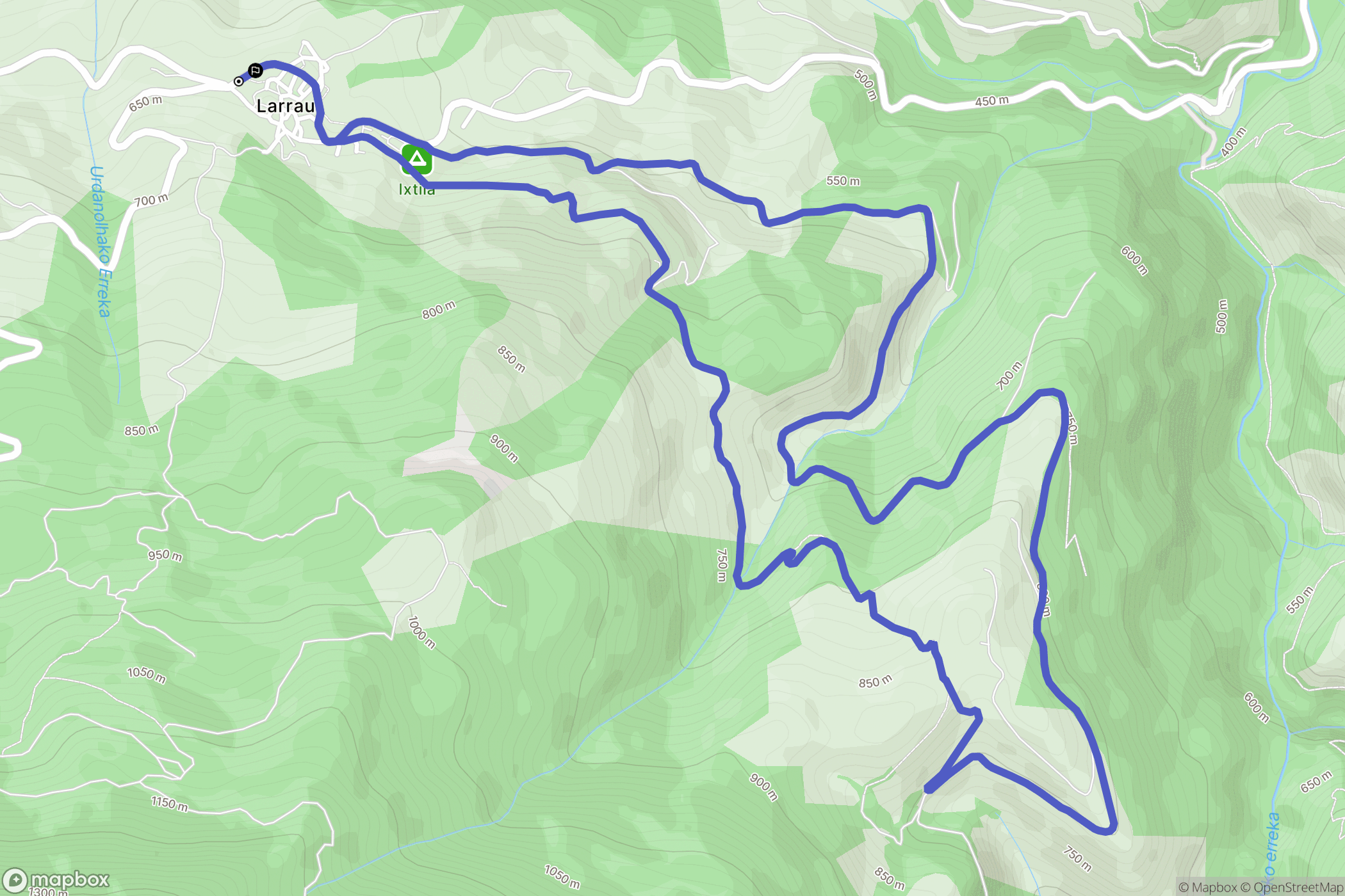 Larrau : carte du parcours de randonnée - France