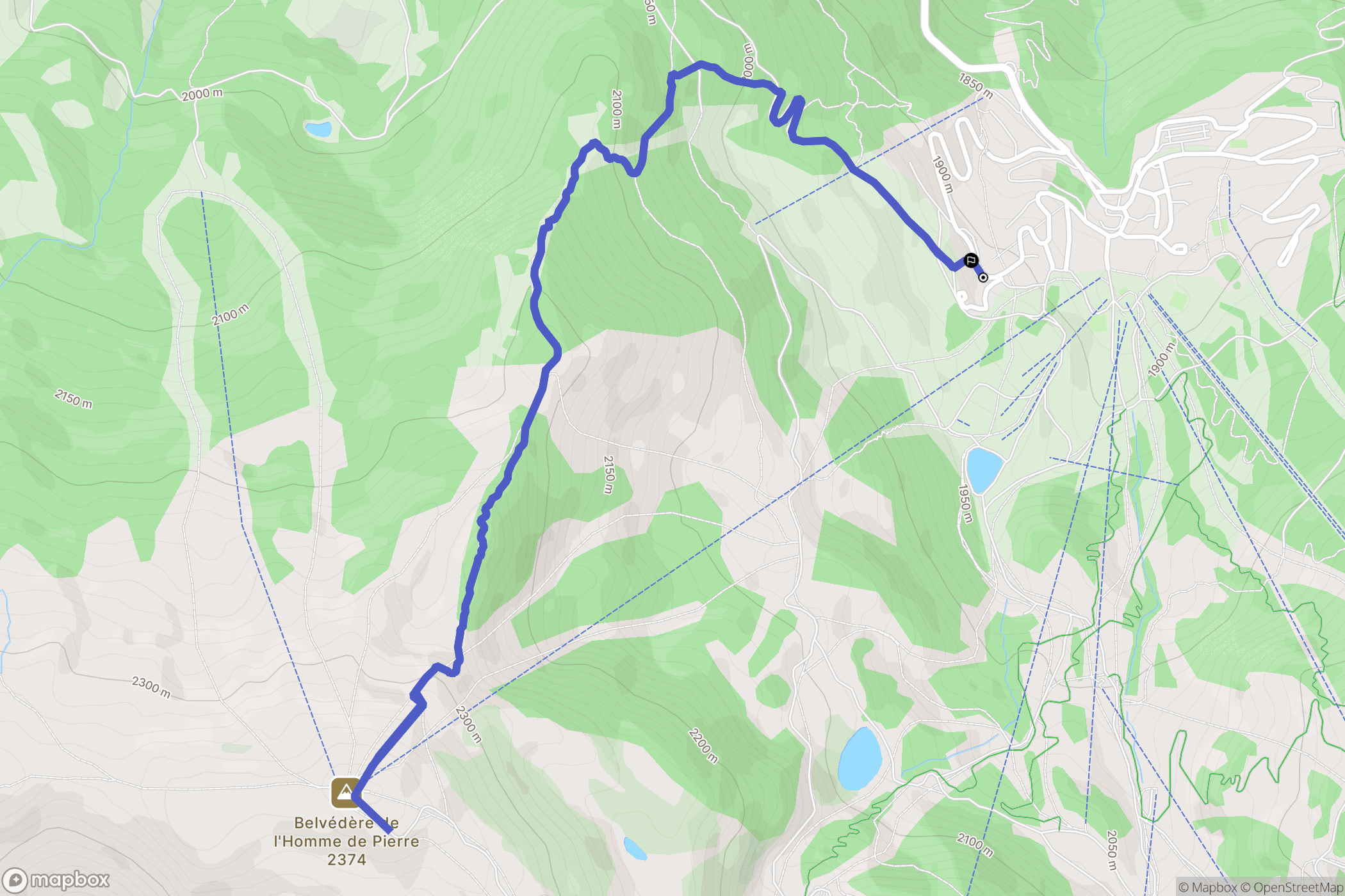 Risoul : carte du parcours de randonnée - France