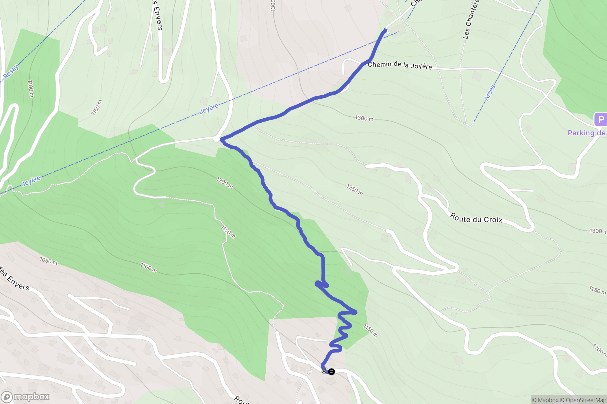 Le Grand-Bornand : carte du parcours de randonnée - France