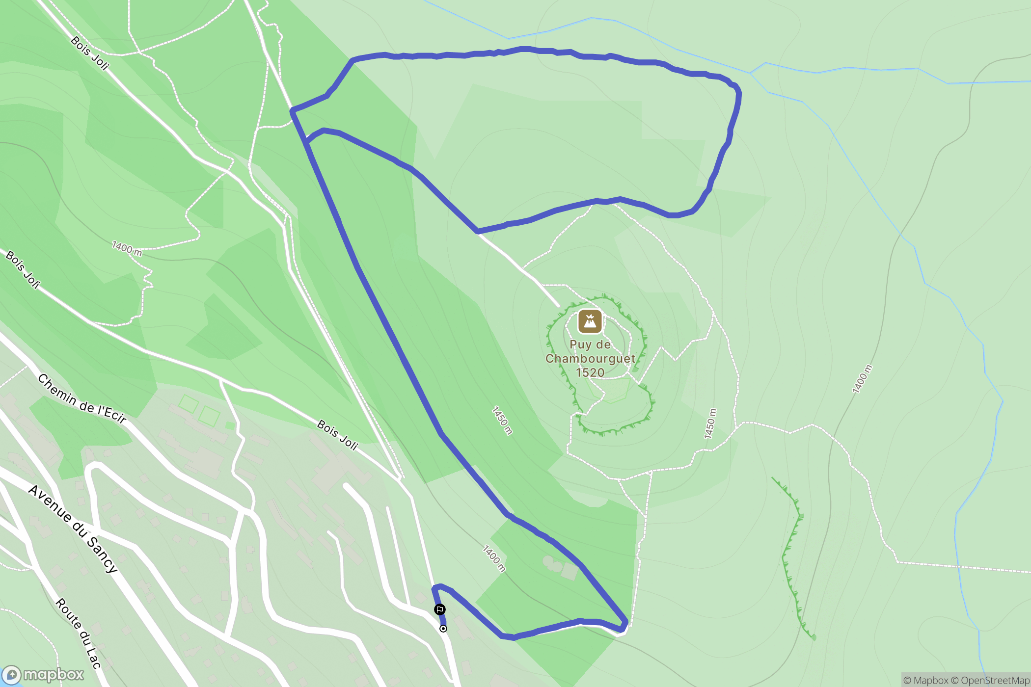 Super-Besse : carte du parcours de randonnée - France
