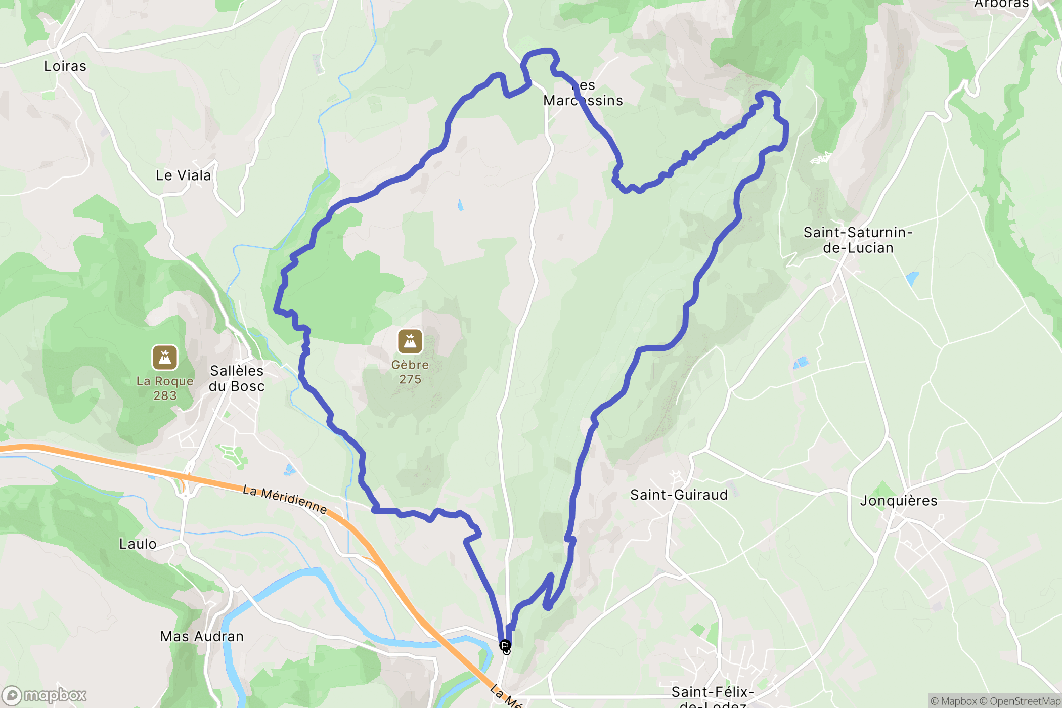 Ceyras : carte du parcours de randonnée - France