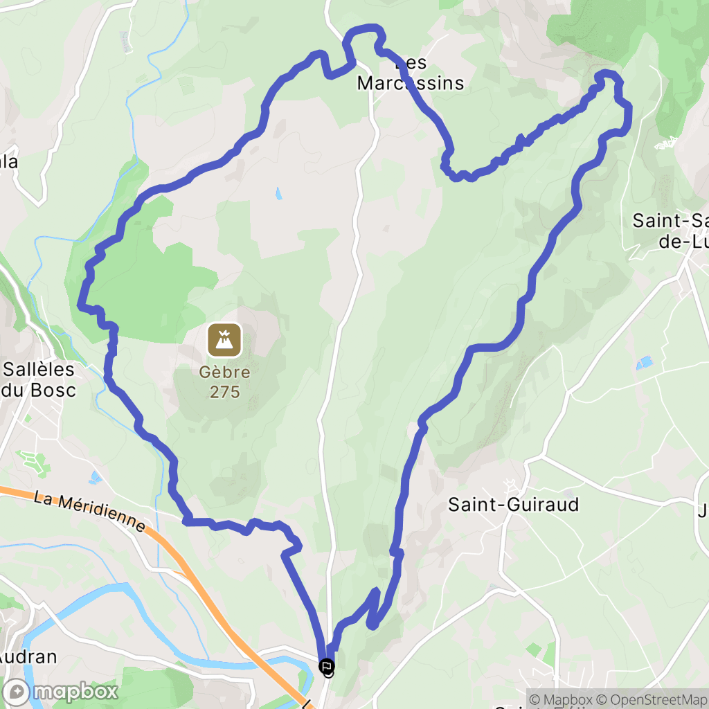 Ceyras : carte du parcours de randonnée - France