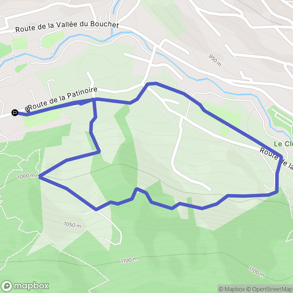 Le Grand-Bornand : carte du parcours de randonnée - France